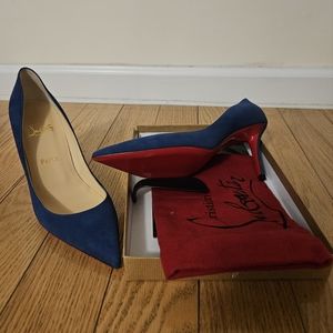 NWT CHRISTIAN LOUBOUTIN Apostrophy Pump Kate 85mm Suade Size 38.5